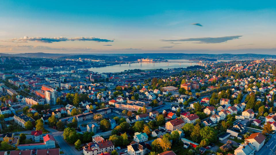 Flygfoto över Sundsvall
