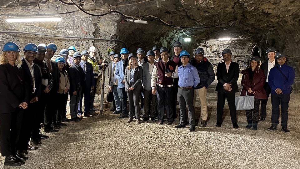 Indian delegation at Epiroc’s mine in Nacka.